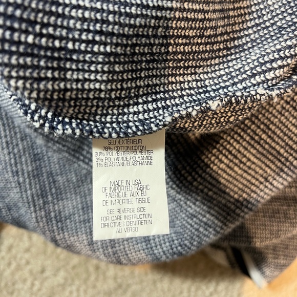 Theory  striped Navy And White Knit Short Sleeve Crew Neck Mini Dress Size Large - Picture 8 of 10